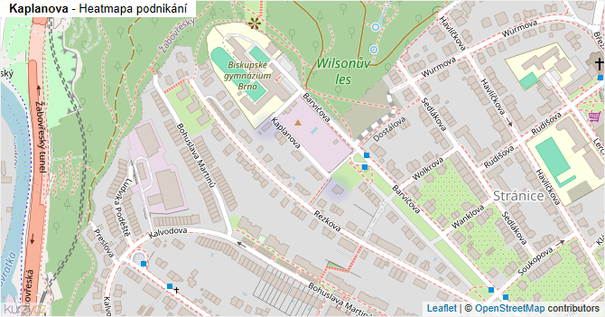 Kaplanova - mapa podnikání