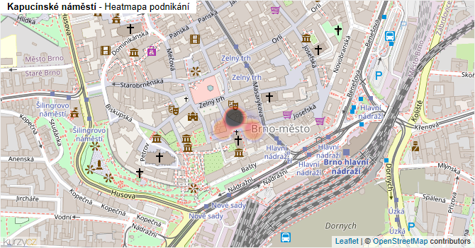 Kapucínské náměstí - mapa podnikání