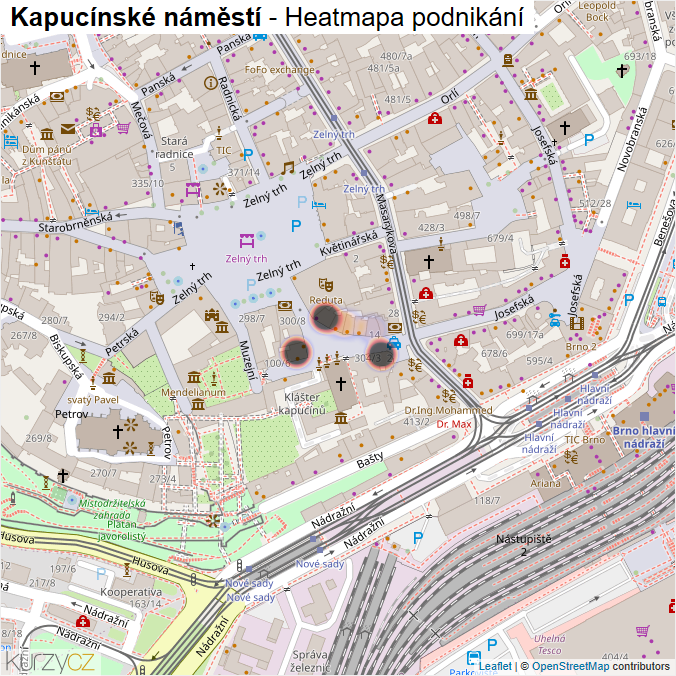 Mapa Kapucínské náměstí - Firmy v ulici.