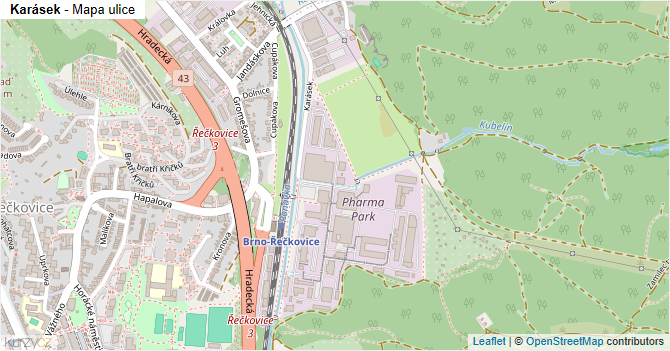 Karásek - mapa ulice