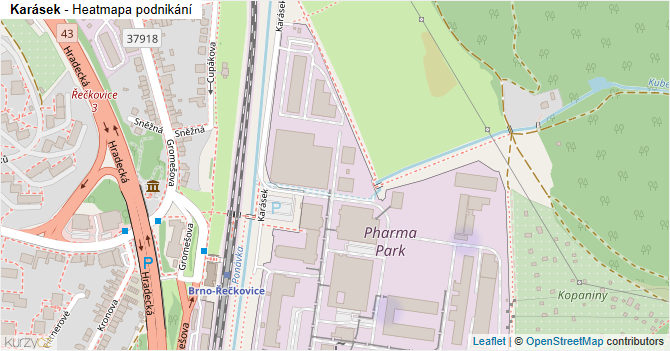 Karásek - mapa podnikání