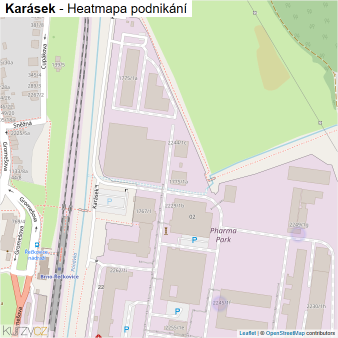 Mapa Karásek - Firmy v ulici.