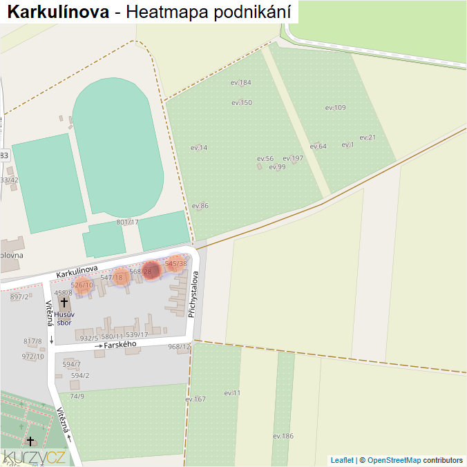 Mapa Karkulínova - Firmy v ulici.
