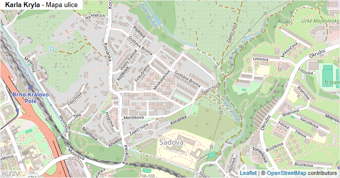 Karla Kryla - mapa ulice