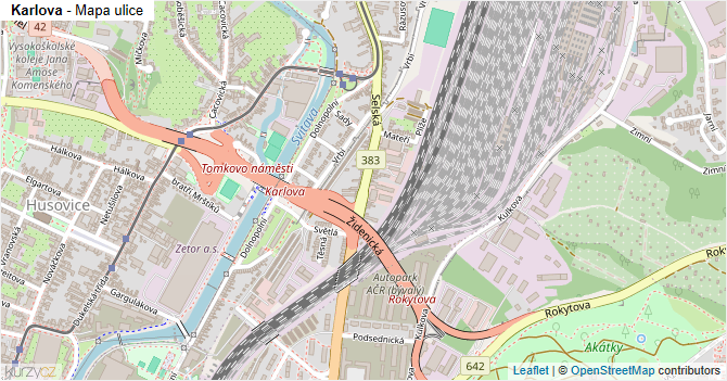 Karlova - mapa ulice