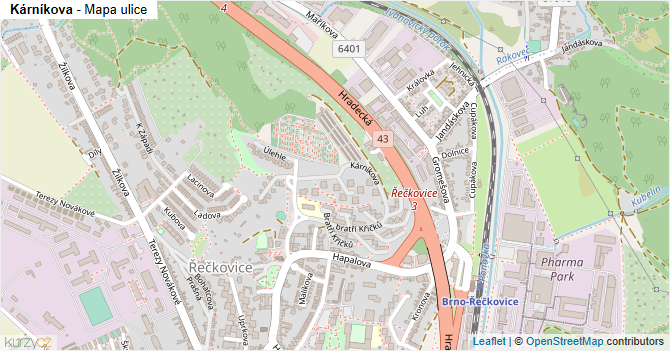 Kárníkova - mapa ulice