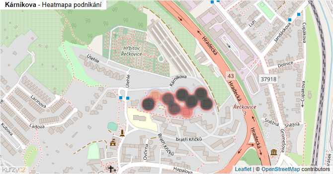 Kárníkova - mapa podnikání
