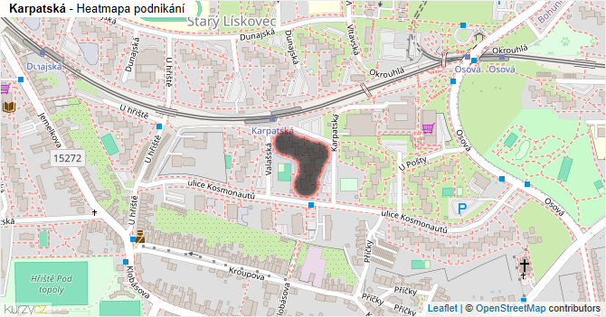 Karpatská - mapa podnikání
