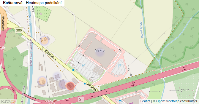 Kaštanová - mapa podnikání