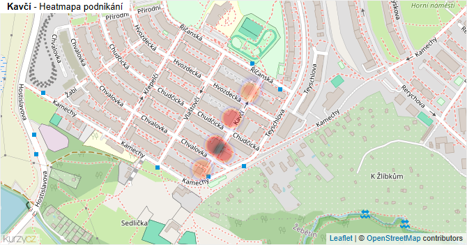 Kavčí - mapa podnikání