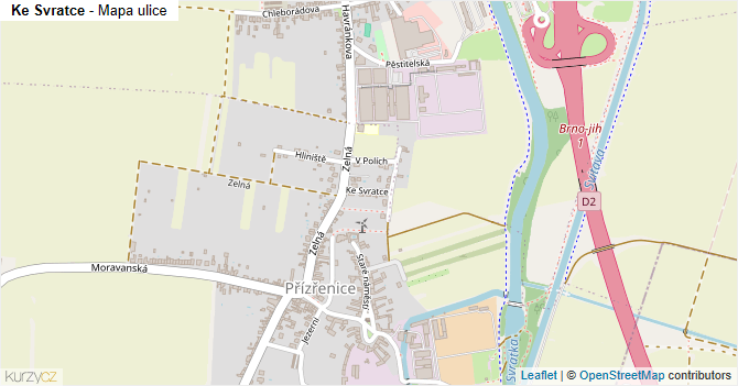 Ke Svratce - mapa ulice