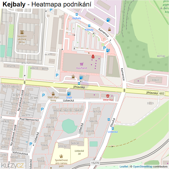 Mapa Kejbaly - Firmy v ulici.