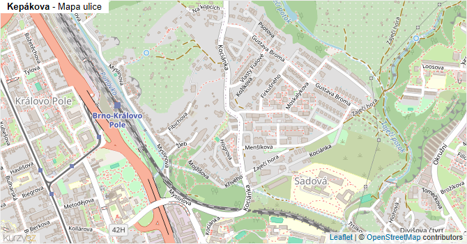 Kepákova - mapa ulice