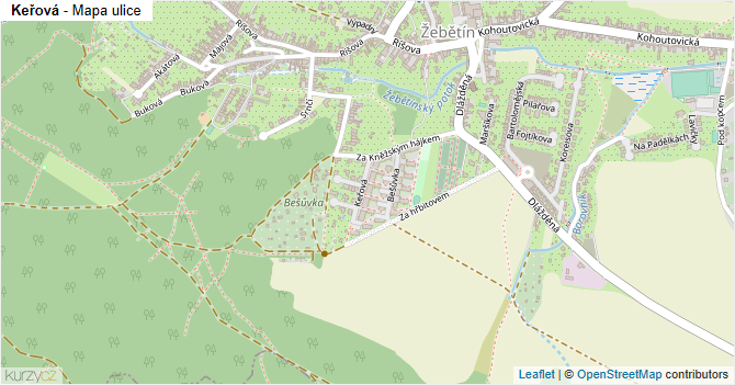 Keřová - mapa ulice