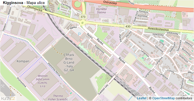 Kigginsova - mapa ulice