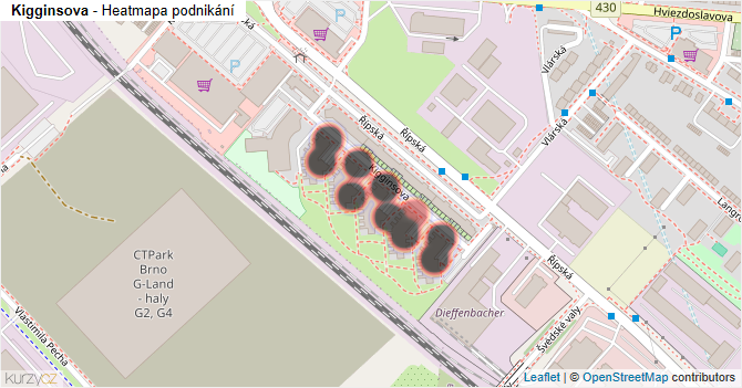 Kigginsova - mapa podnikání