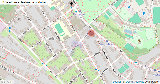Klácelova - mapa podnikání