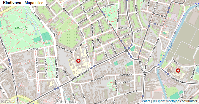 Kladivova - mapa ulice