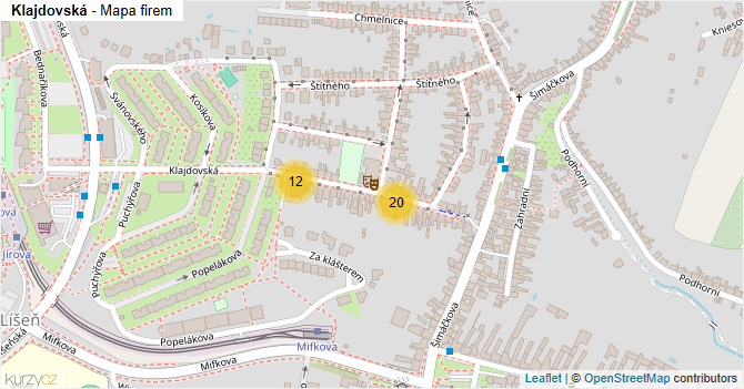 Klajdovská - mapa firem