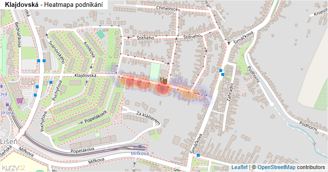 Klajdovská - mapa podnikání