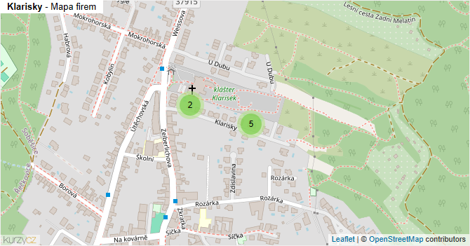 Klarisky - mapa firem