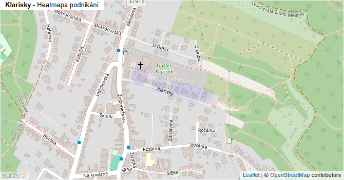 Klarisky - mapa podnikání