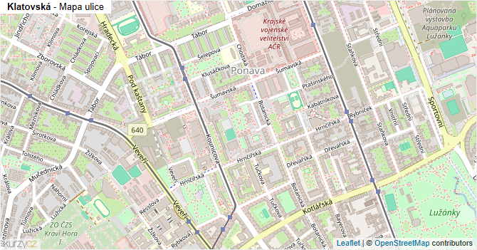 Klatovská - mapa ulice