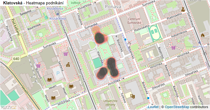 Klatovská - mapa podnikání