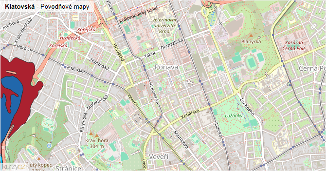 Klatovská - záplavové mapy stoleté vody