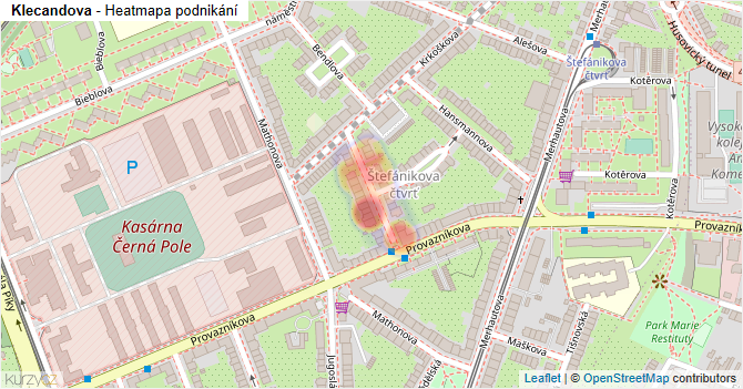 Klecandova - mapa podnikání
