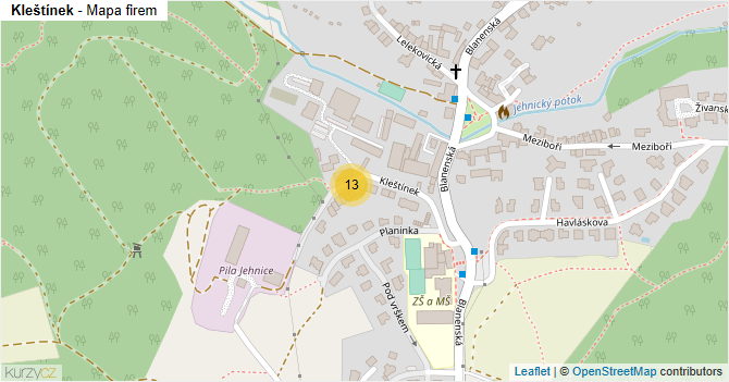 Kleštínek - mapa firem