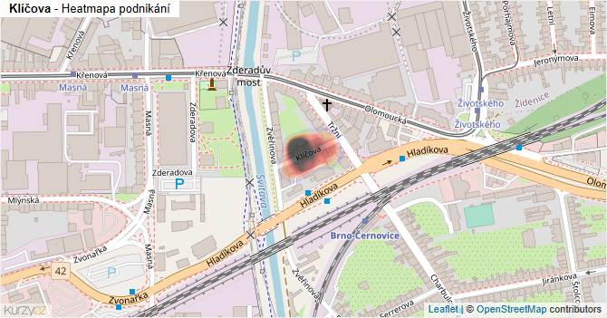 Klíčova - mapa ulice