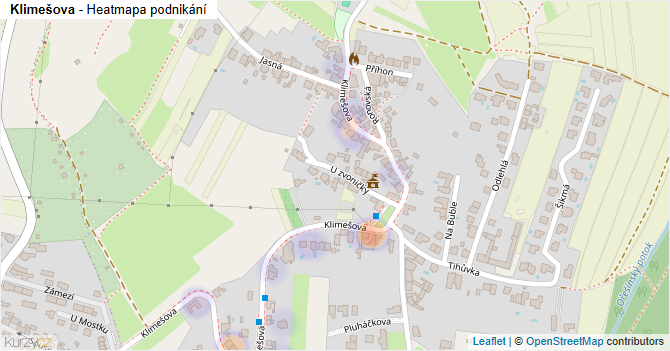 Klimešova - mapa podnikání