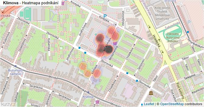 Klímova - mapa podnikání