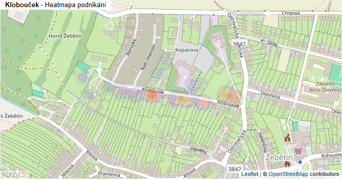 Klobouček - mapa podnikání