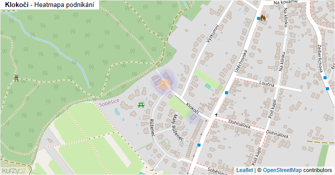 Klokočí - mapa podnikání