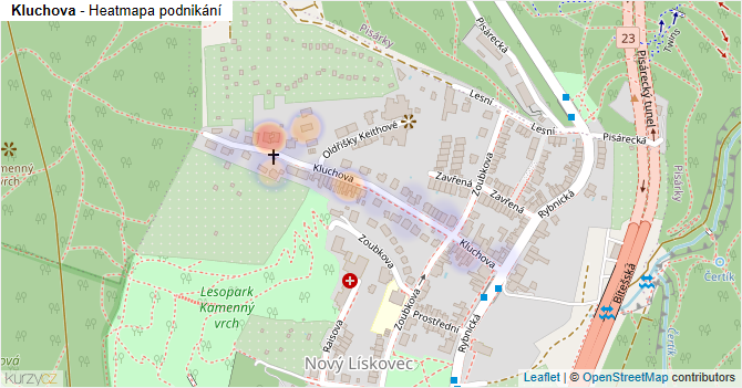 Kluchova - mapa podnikání