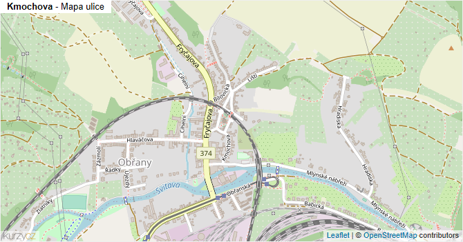 Kmochova - mapa ulice