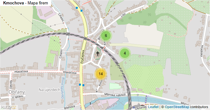 Kmochova - mapa firem