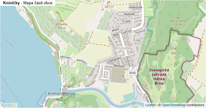 Kníničky - mapa části obce