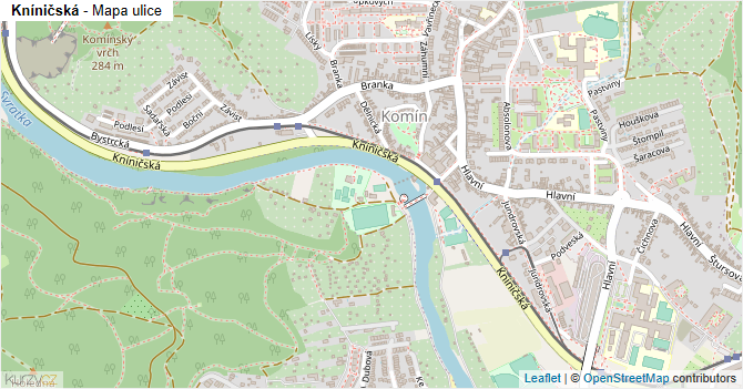 Kníničská - mapa ulice