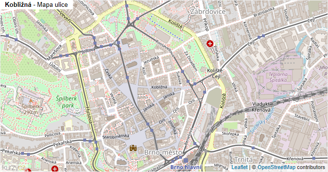 Kobližná - mapa ulice