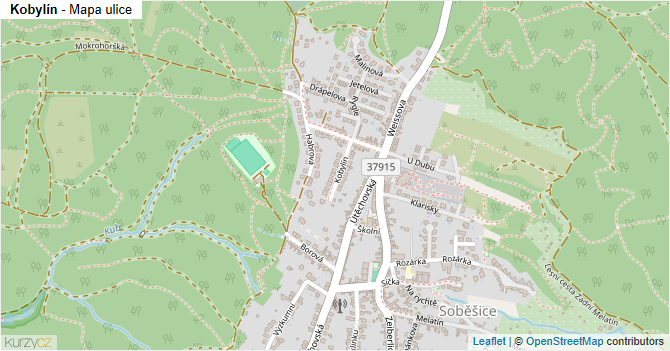 Kobylín - mapa ulice