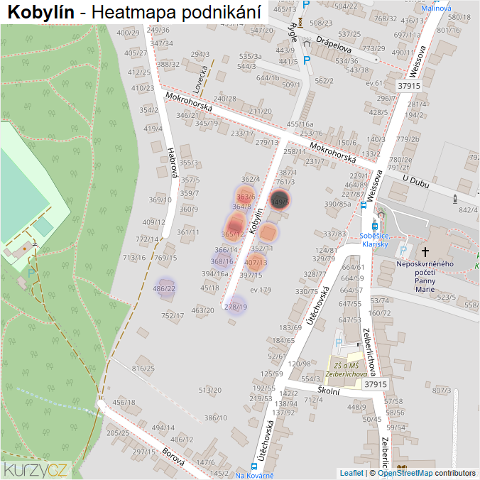 Mapa Kobylín - Firmy v ulici.