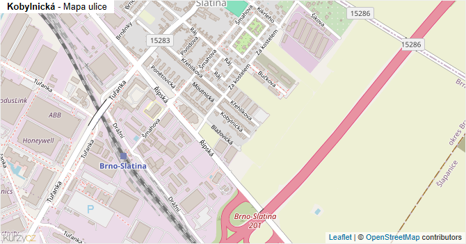 Kobylnická - mapa ulice