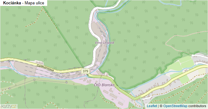 Kociánka - mapa ulice