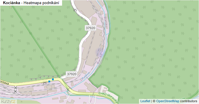 Kociánka - mapa podnikání