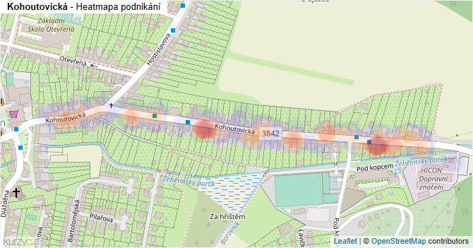 Kohoutovická - mapa podnikání