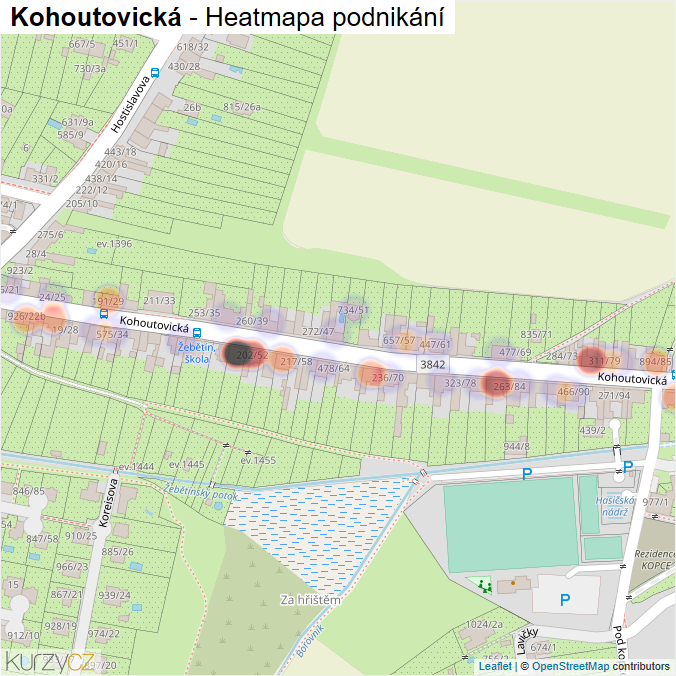 Mapa Kohoutovická - Firmy v ulici.