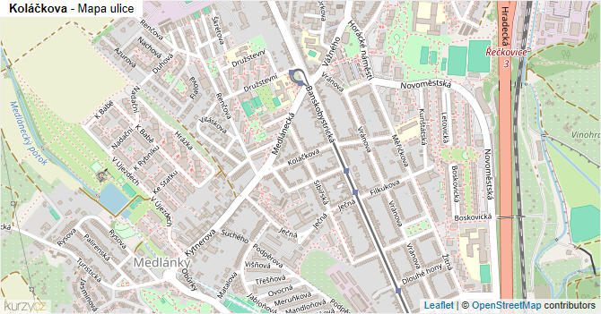 Koláčkova - mapa ulice